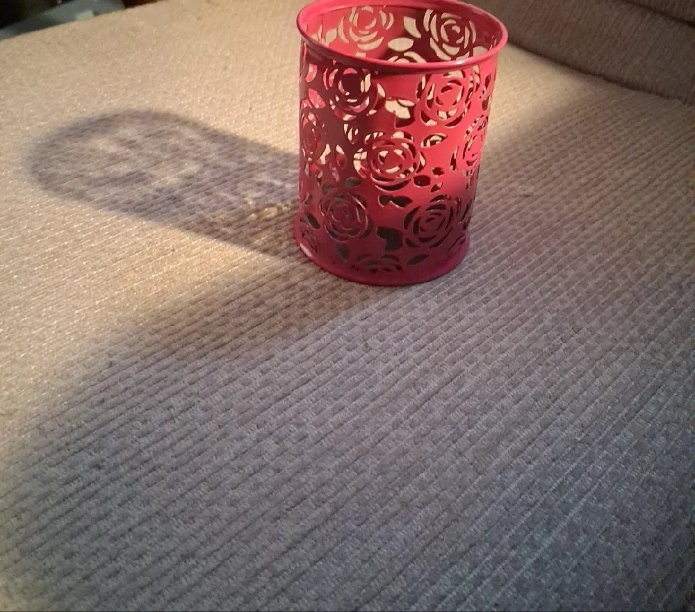 Rose Cutout Metal Pen/pencil Holder - Pink